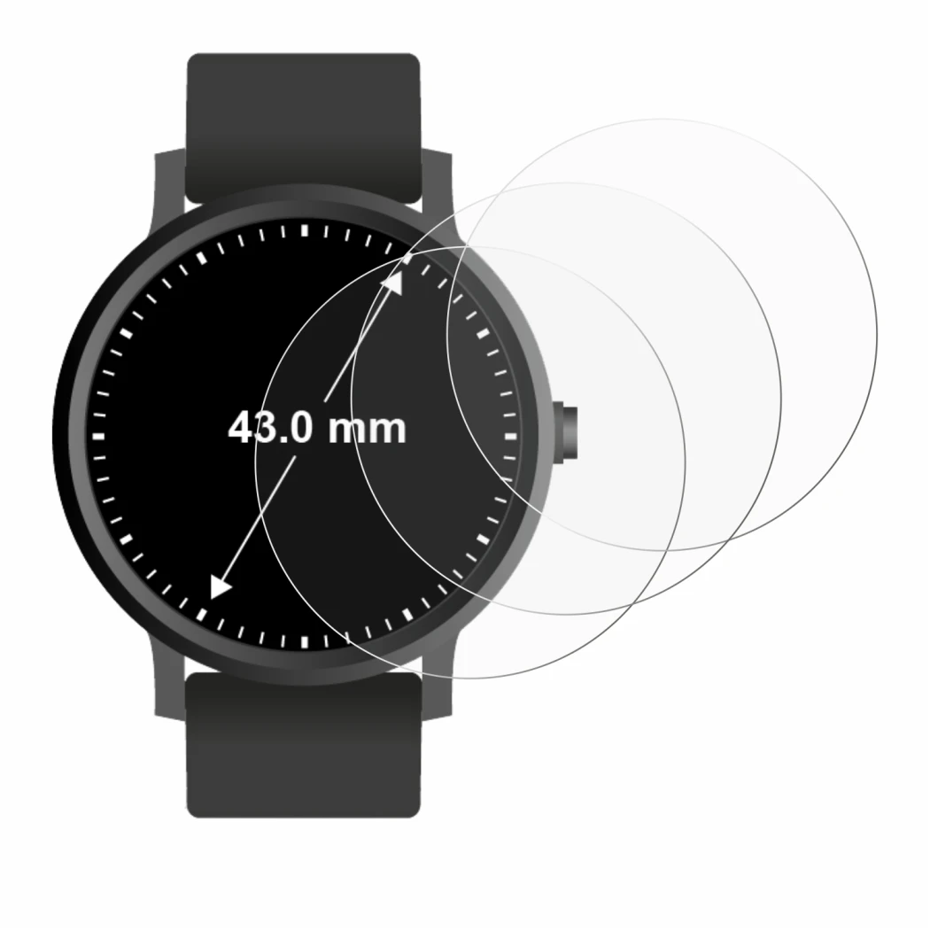Imagen del dispositivo Relojes (Circular, ø: 43 mm) con una amplia variedad de protectores de pantalla.