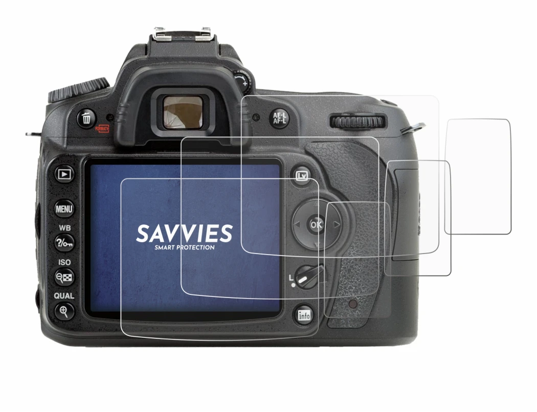 Imagen del dispositivo Nikon D90 con una amplia variedad de protectores de pantalla.