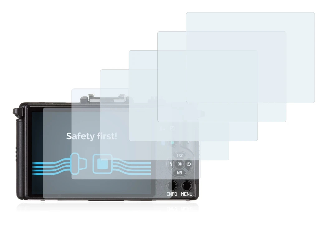 Imagen del dispositivo Pentax Q con una amplia variedad de protectores de pantalla.