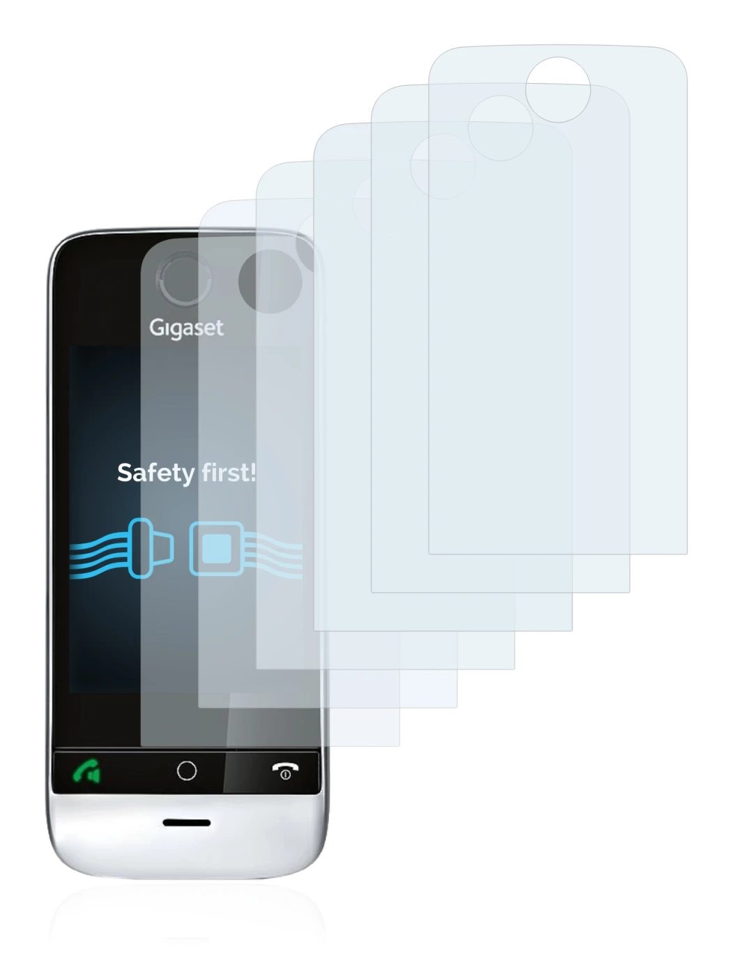 Imagen del dispositivo Gigaset SL910 (recorte circular) con una amplia variedad de protectores de pantalla.