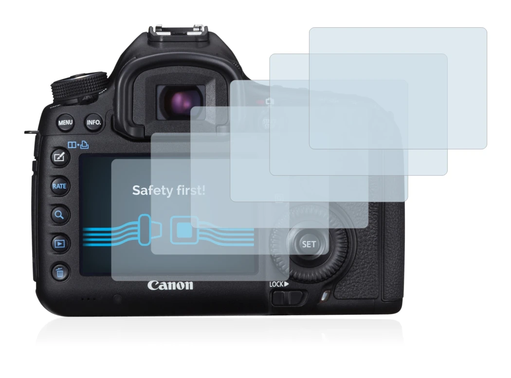 Imagen del dispositivo Canon EOS 5D Mark III con una amplia variedad de protectores de pantalla.