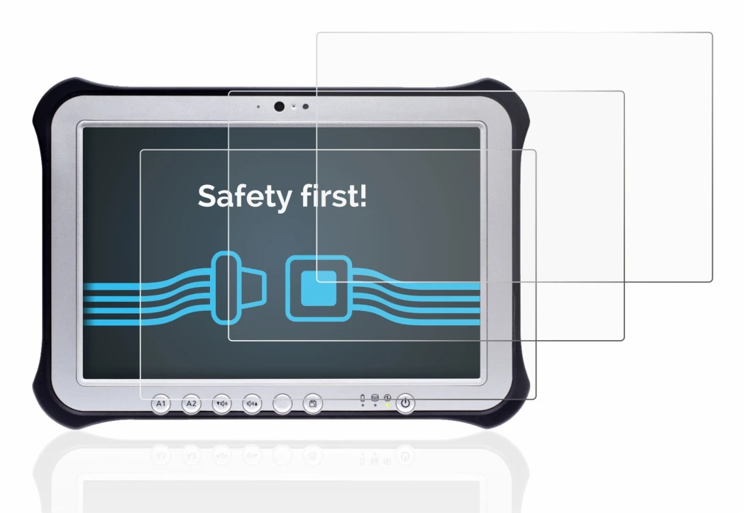 Imagen del dispositivo Panasonic Toughpad FZ-G1 con una amplia variedad de protectores de pantalla.