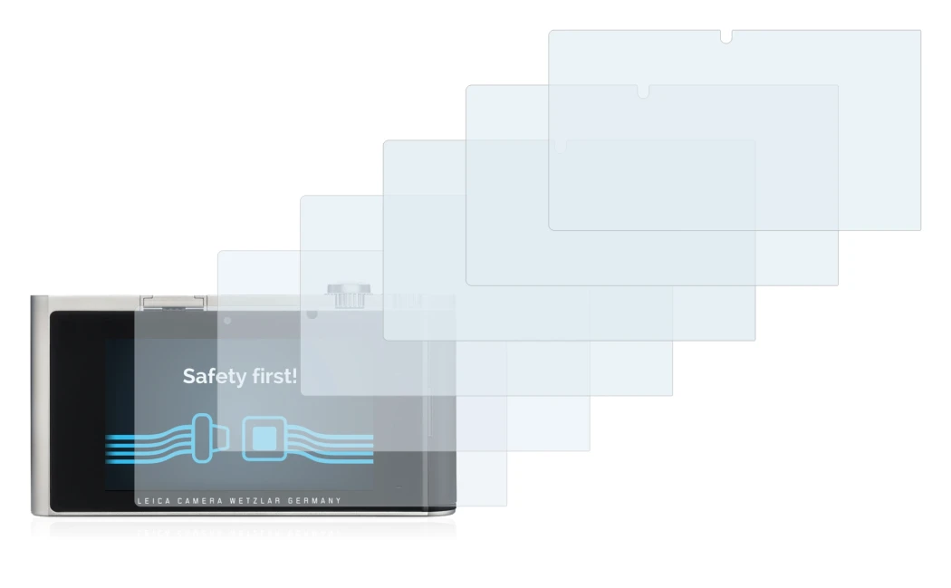 Imagen del dispositivo Leica T (Typ 701) con una amplia variedad de protectores de pantalla.
