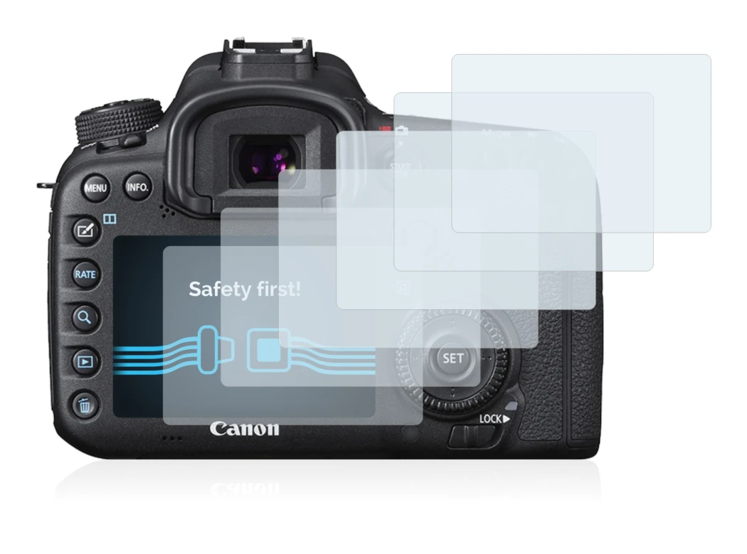 Imagen del dispositivo Canon EOS 7D Mark II con una amplia variedad de protectores de pantalla.