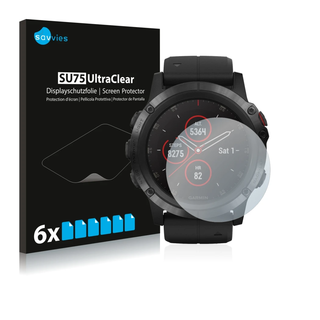 Parte frontal de un envase de producto con el logotipo de la marca Savvies. Al lado se muestra el dispositivo Suunto Ambit3 Pe