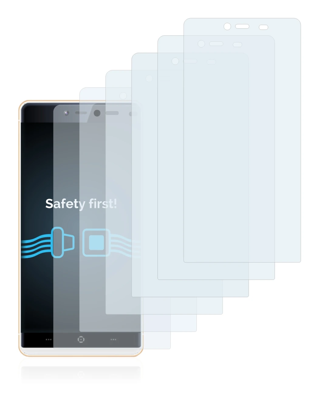 Imagen del dispositivo KingZone K2 con una amplia variedad de protectores de pantalla.