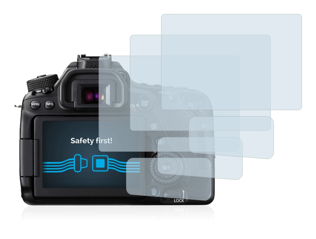 Imagen del dispositivo Canon EOS 80D con una amplia variedad de protectores de pantalla.