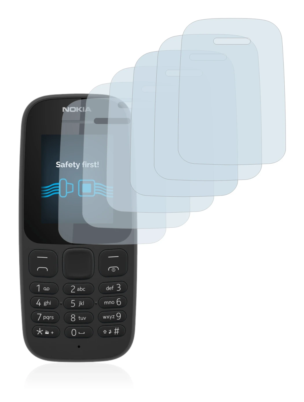 Imagen del dispositivo Nokia 105 2017 con una amplia variedad de protectores de pantalla.