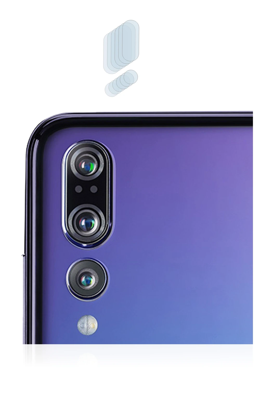 Imagen del dispositivo Huawei P20 Pro (SÓLO Cámara) con una amplia variedad de protectores de pantalla.