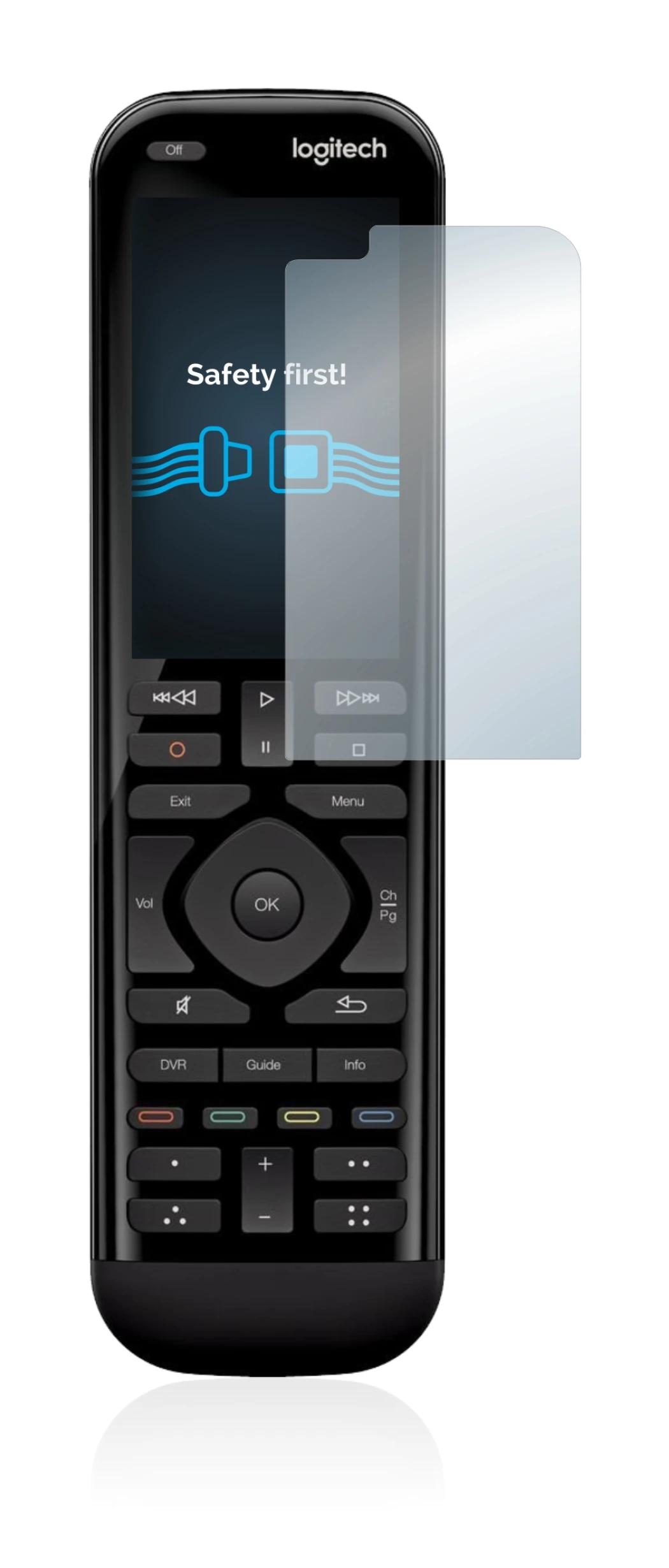 Imagen del dispositivo Logitech Harmony Elite con una amplia variedad de protectores de pantalla.