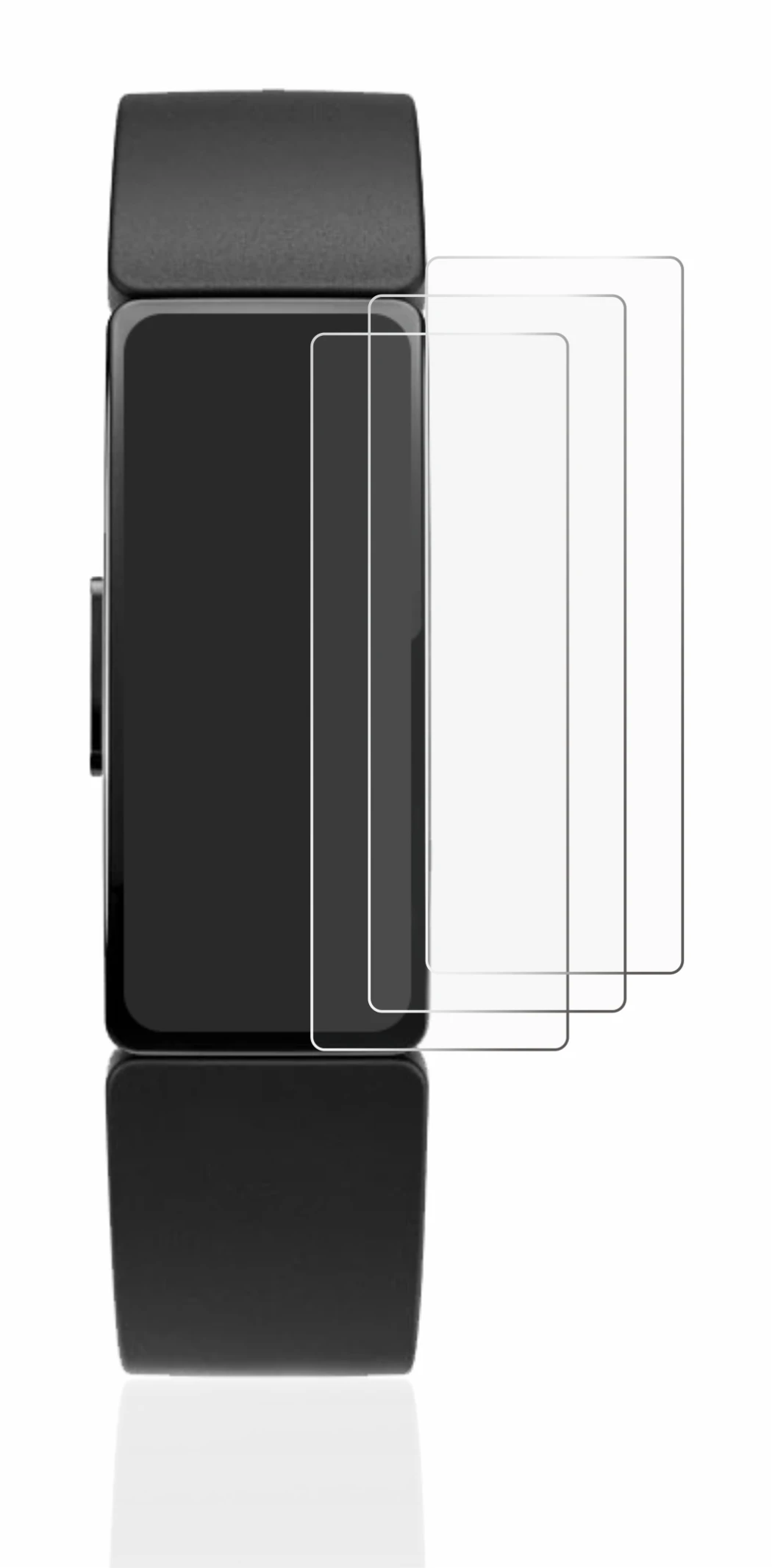 Imagen del dispositivo Fitbit Inspire con una amplia variedad de protectores de pantalla.