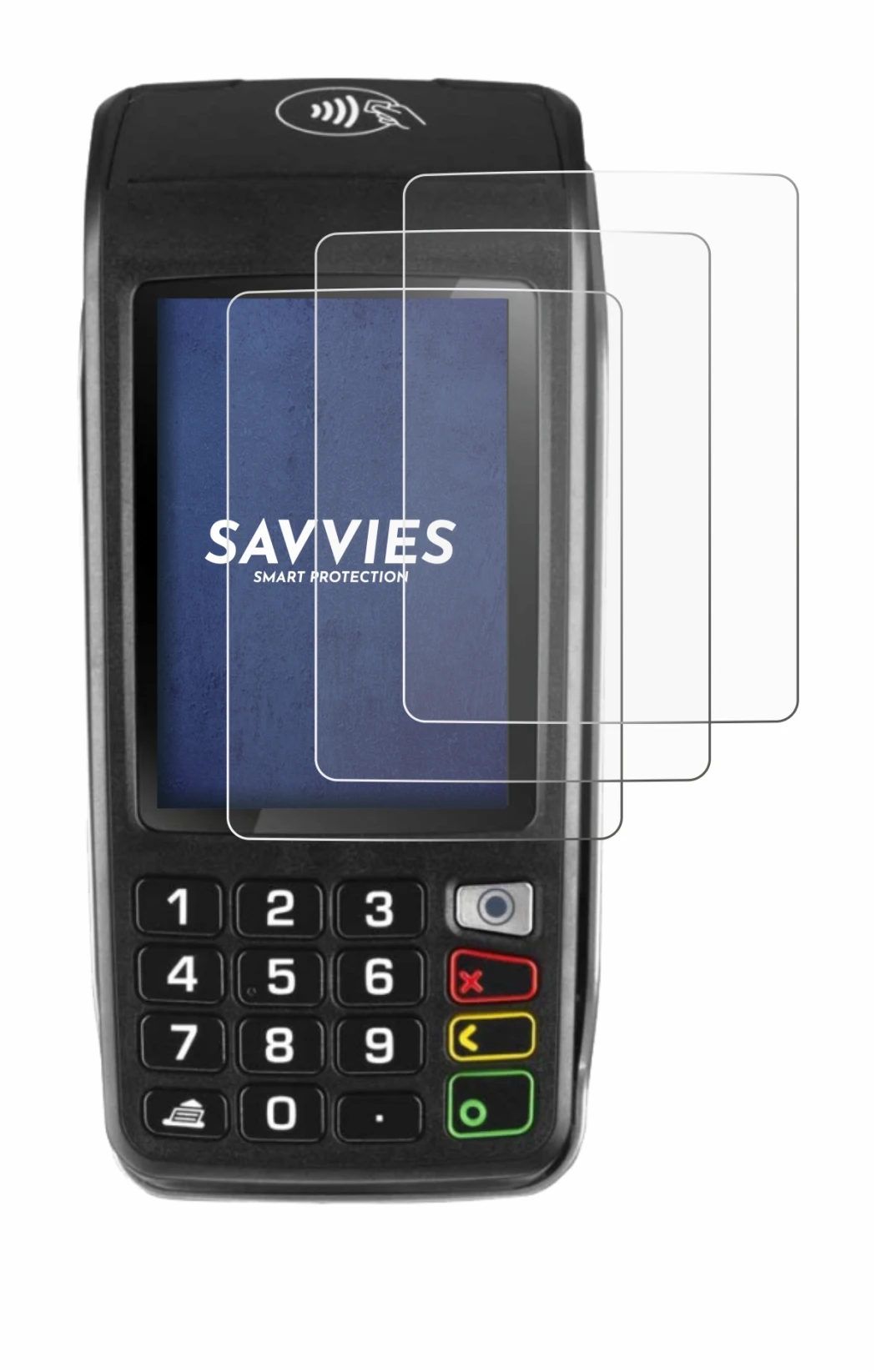 Imagen del dispositivo ingenico Move/5000 con una amplia variedad de protectores de pantalla.