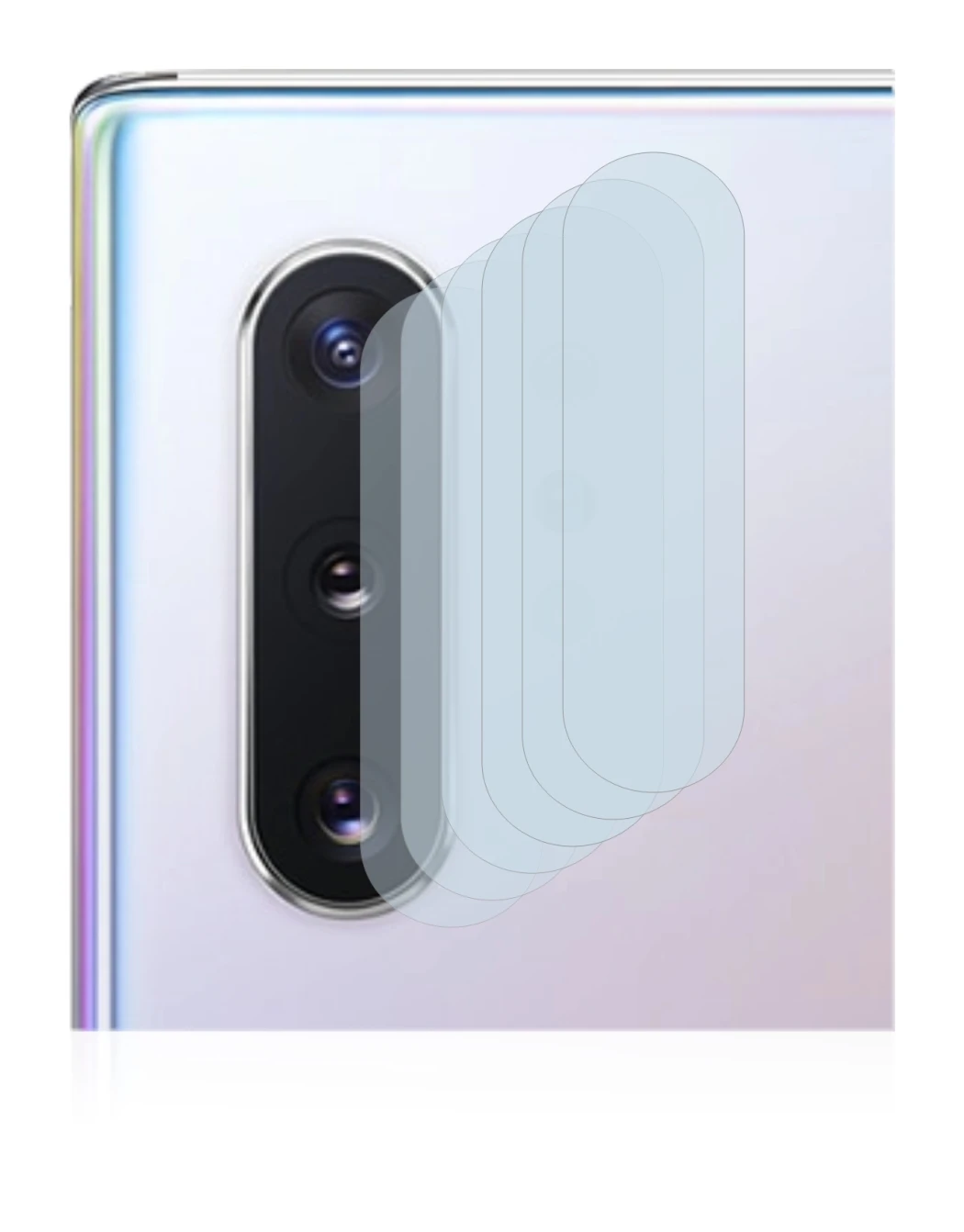 Imagen del dispositivo Samsung Galaxy Note 10 Plus (SÓLO Cámara) con una amplia variedad de protectores de pantalla.