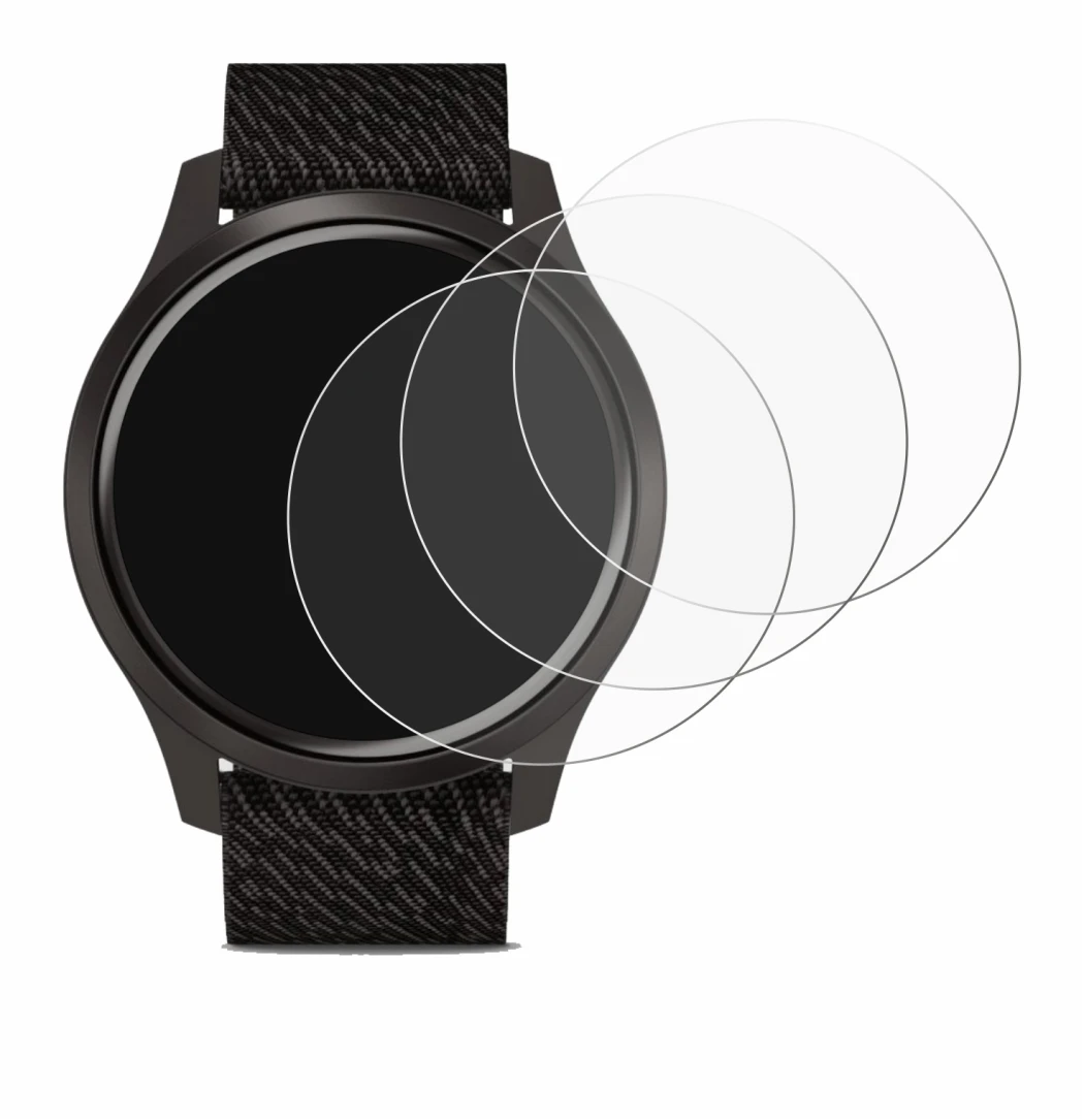 Imagen del dispositivo Garmin vivomove Style (42 mm) con una amplia variedad de protectores de pantalla.