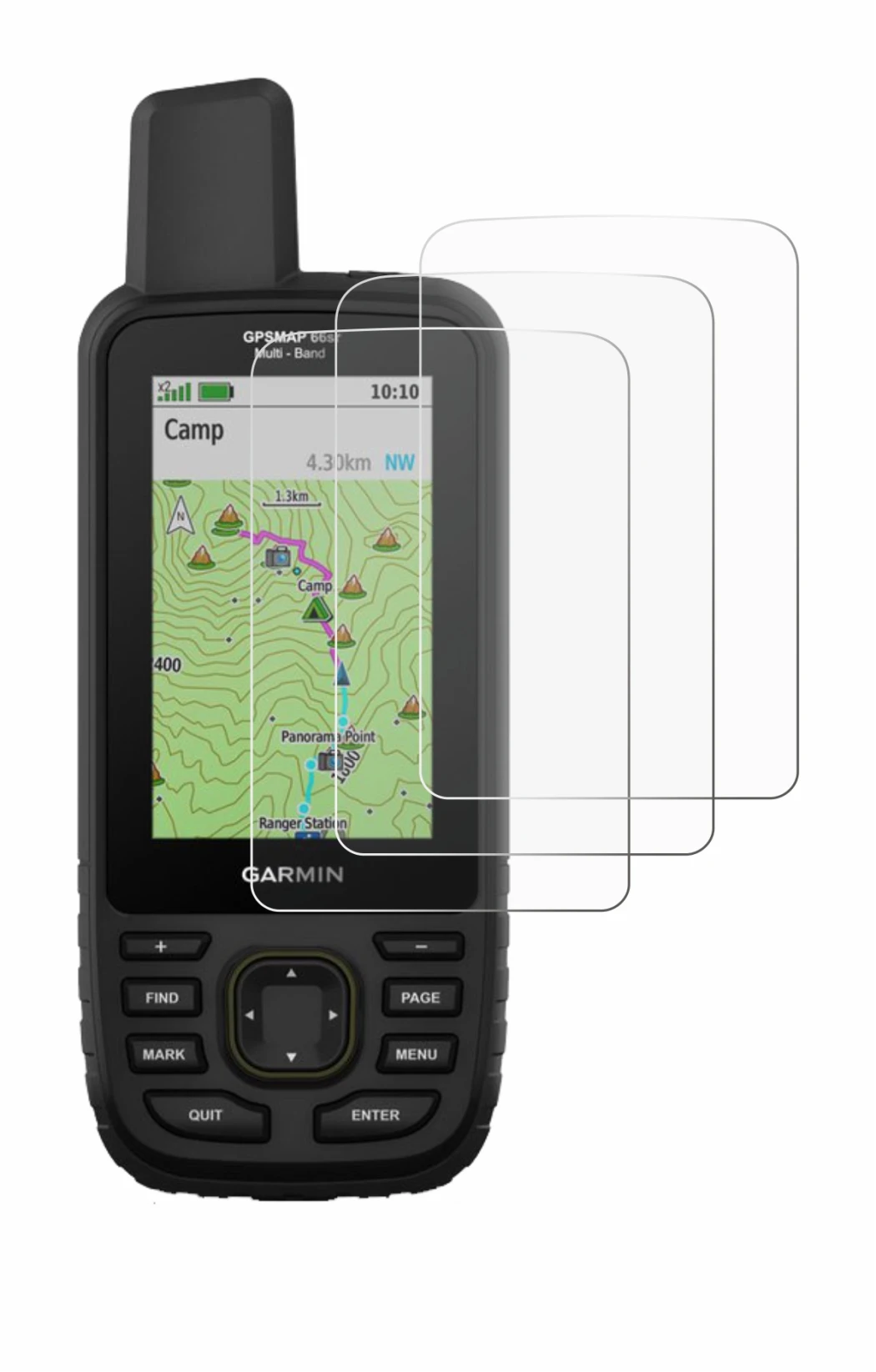 Imagen del dispositivo Garmin GPSMAP 66sr con una amplia variedad de protectores de pantalla.