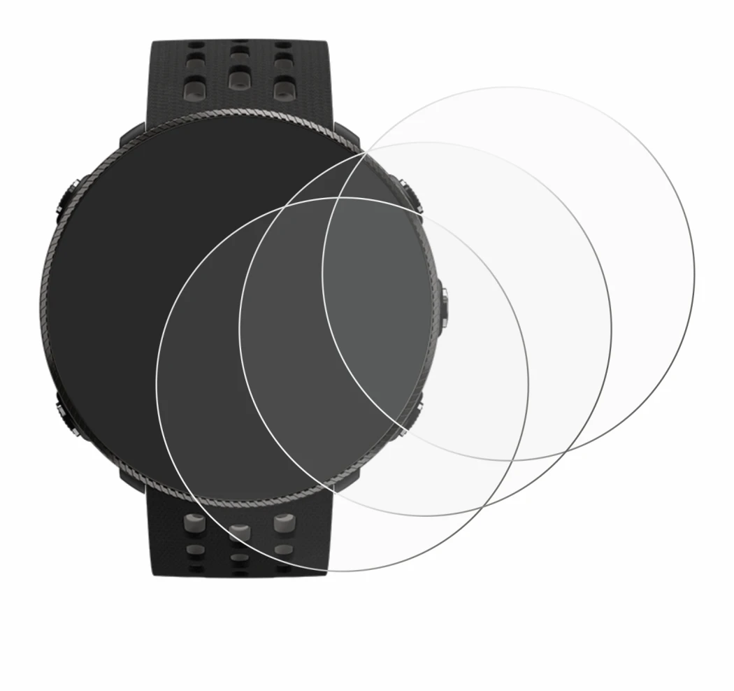 Imagen del dispositivo Polar Vantage M2 con una amplia variedad de protectores de pantalla.