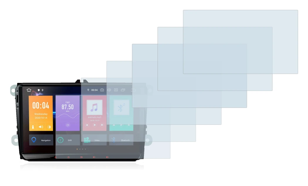 Imagen del dispositivo Xtrons PBE90MTVL con una amplia variedad de protectores de pantalla.