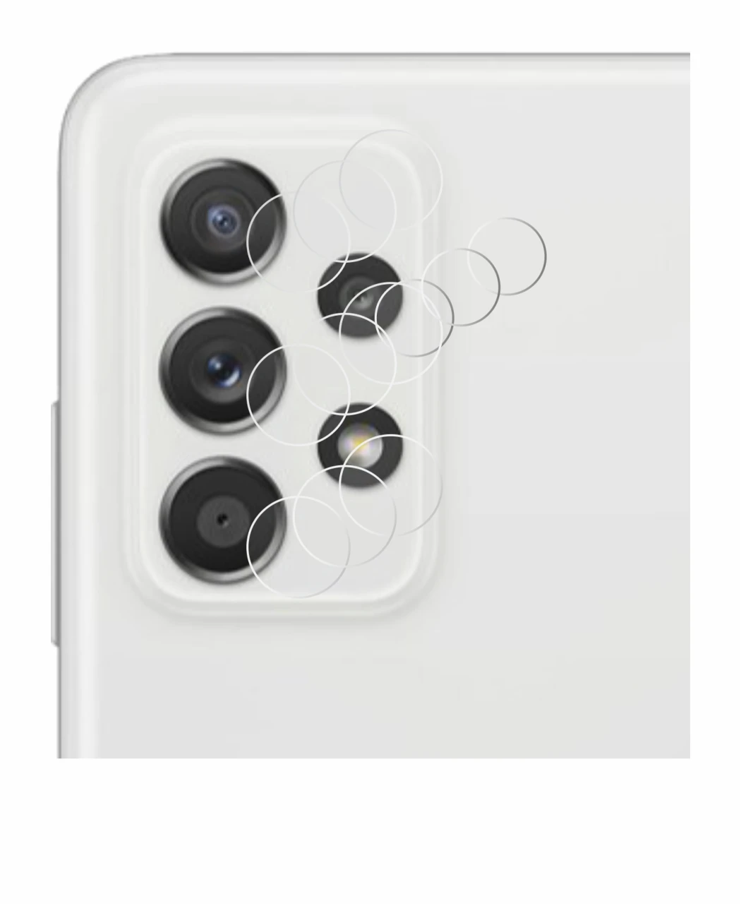 Imagen del dispositivo Samsung Galaxy A52s 5G (SÓLO Cámara) con una amplia variedad de protectores de pantalla.