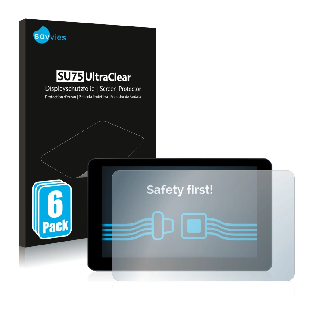 Parte frontal de un envase de producto con el logotipo de la marca Savvies. Al lado se muestra el dispositivo Zontes 310V Crui