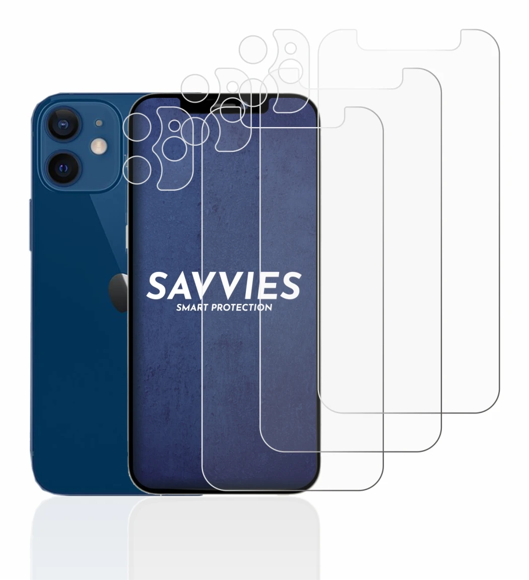 Imagen del dispositivo Apple iPhone 12 mini (Frontal+Cámara) con una amplia variedad de protectores de pantalla.