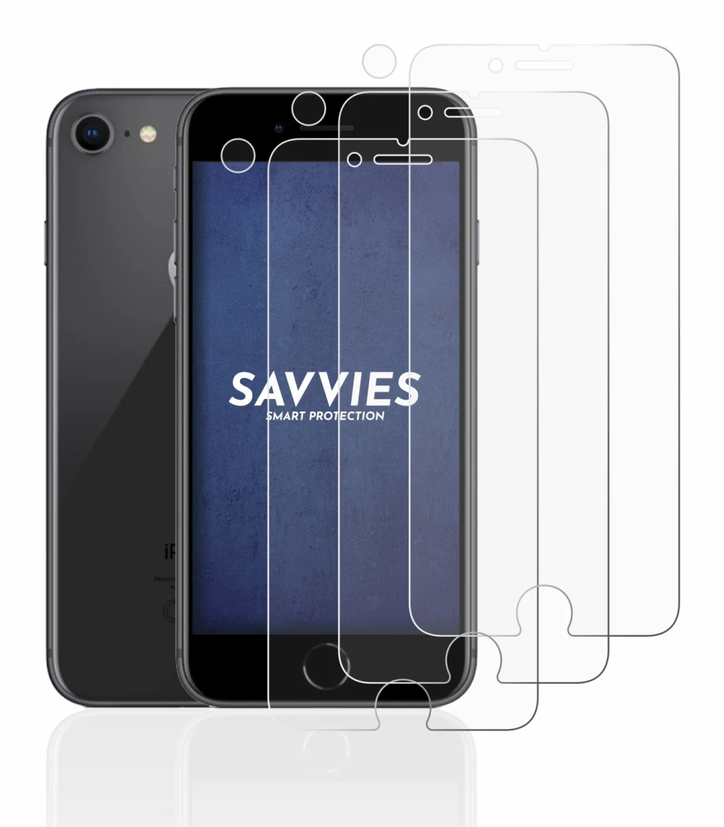 Imagen del dispositivo Apple iPhone 8 (Frontal+Cámara) con una amplia variedad de protectores de pantalla.