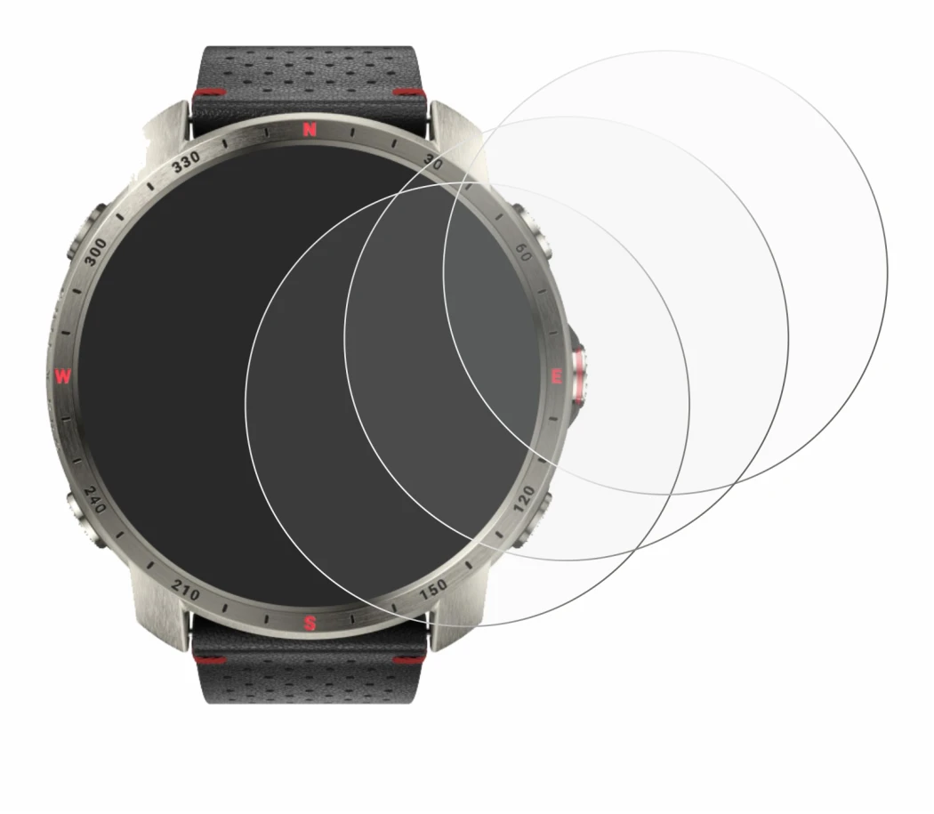 Imagen del dispositivo Polar Grit X Pro Titan con una amplia variedad de protectores de pantalla.