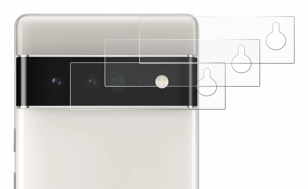 Imagen del dispositivo Google Pixel 6 Pro (SÓLO Cámara) con una amplia variedad de protectores de pantalla.
