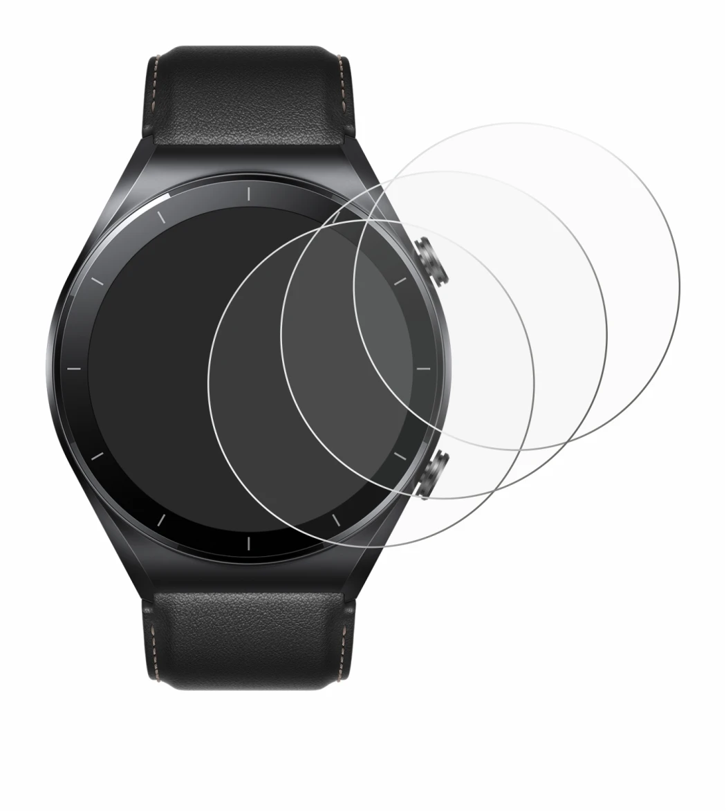 Imagen del dispositivo Xiaomi Watch S1 con una amplia variedad de protectores de pantalla.