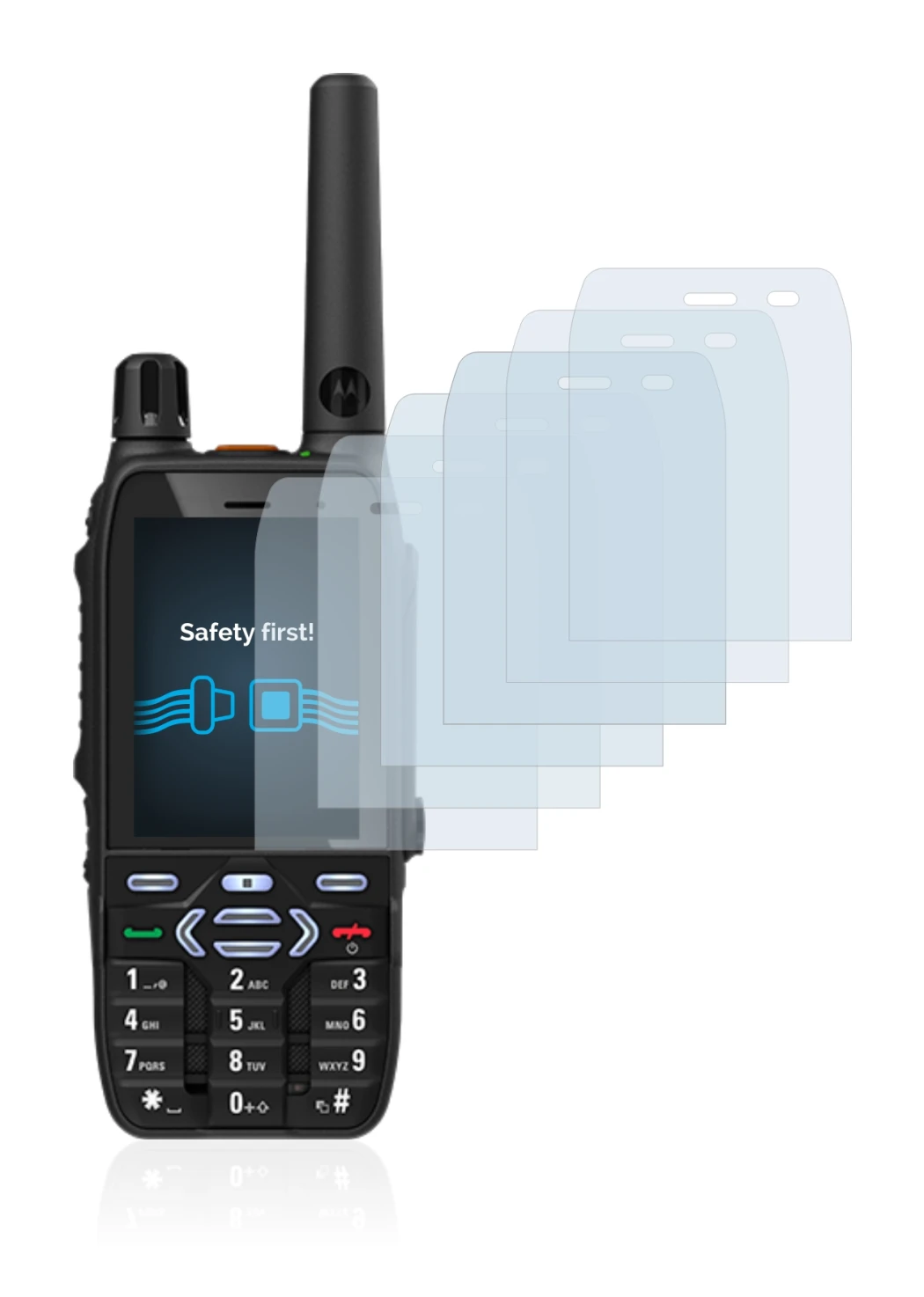 Imagen del dispositivo Motorola MXP600 con una amplia variedad de protectores de pantalla.