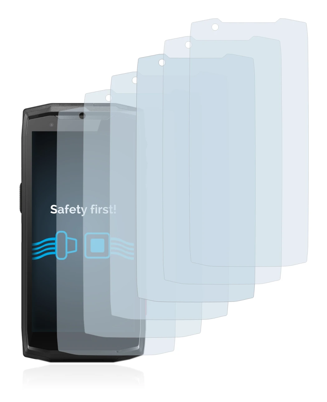 Imagen del dispositivo Crosscall Core-M5 con una amplia variedad de protectores de pantalla.