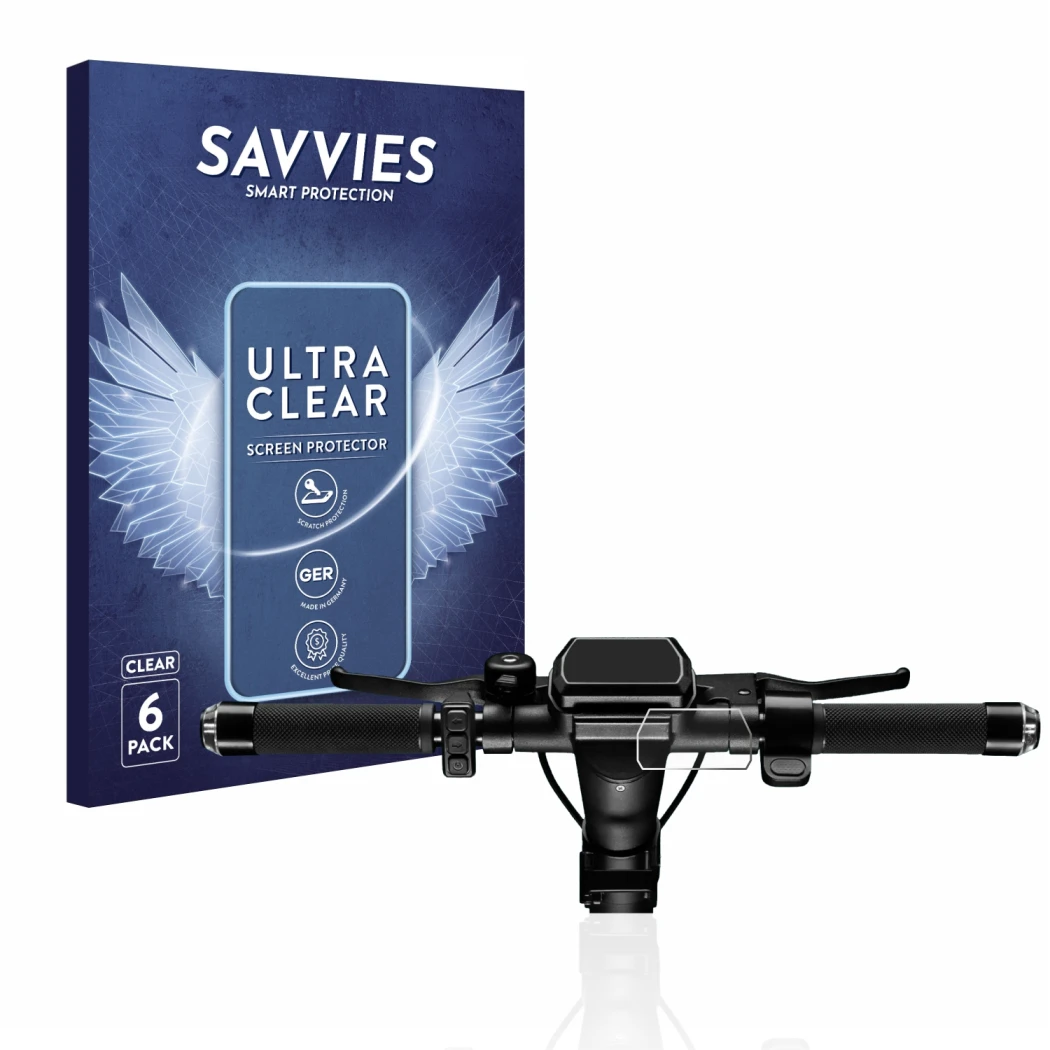Parte frontal de un envase de producto con el logotipo de la marca Savvies. Al lado se muestra el dispositivo SoFlow SO4 Pro (