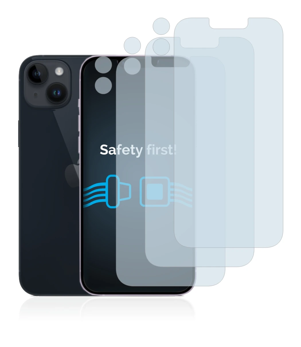 Imagen del dispositivo Apple iPhone 14 Plus (Frontal+Cámara) con una amplia variedad de protectores de pantalla.