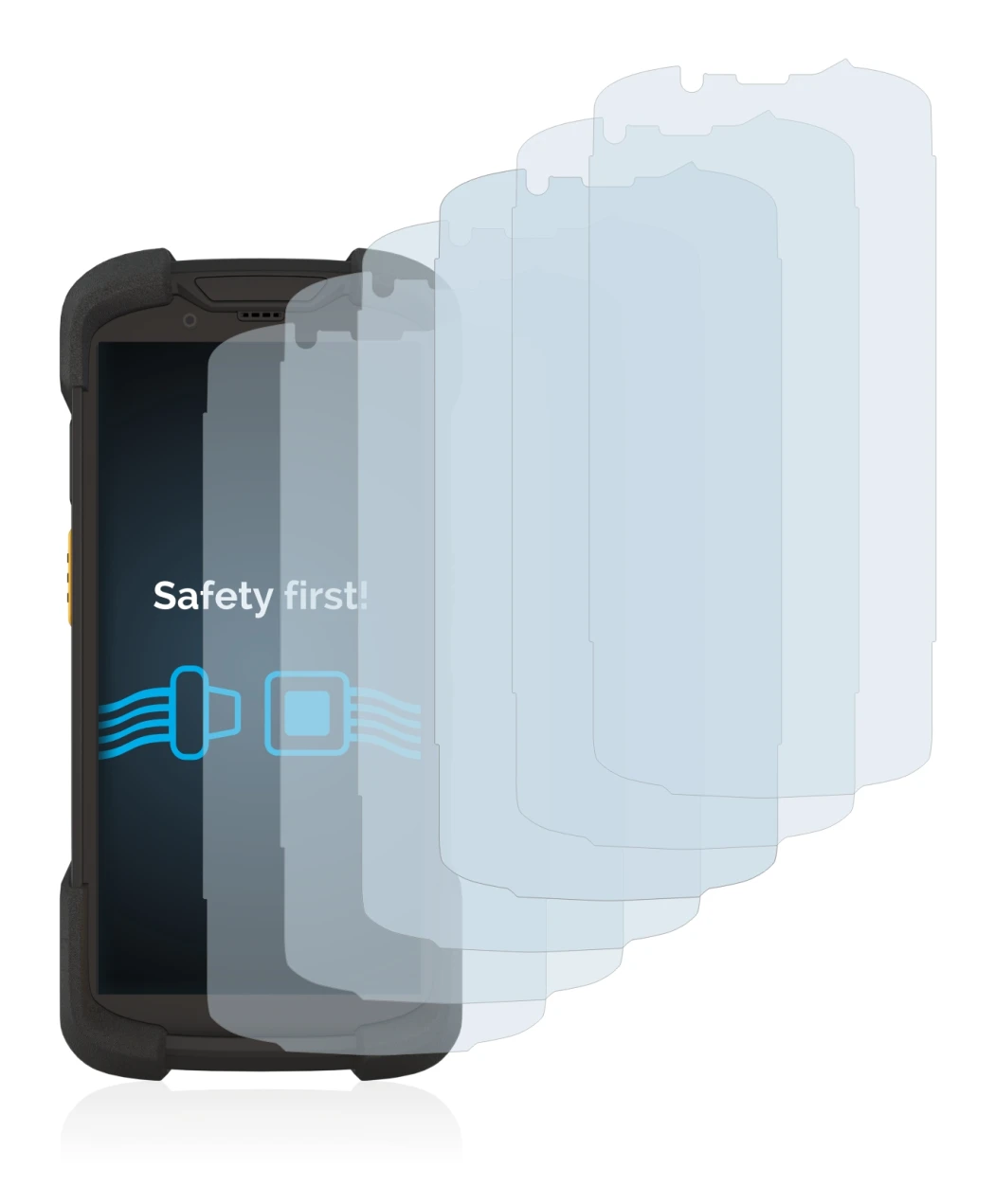 Imagen del dispositivo Zebra TC73 con una amplia variedad de protectores de pantalla.