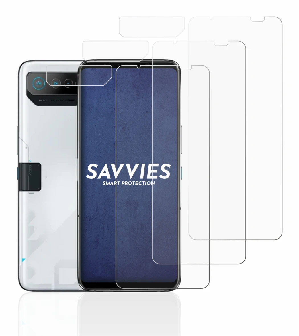 Imagen del dispositivo ASUS ROG Phone 7 Ultimate (Frontal+Cámara) con una amplia variedad de protectores de pantalla.