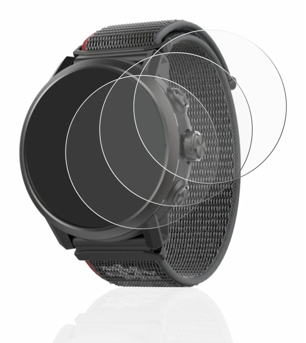Imagen del dispositivo Coros Apex 2 con una amplia variedad de protectores de pantalla.