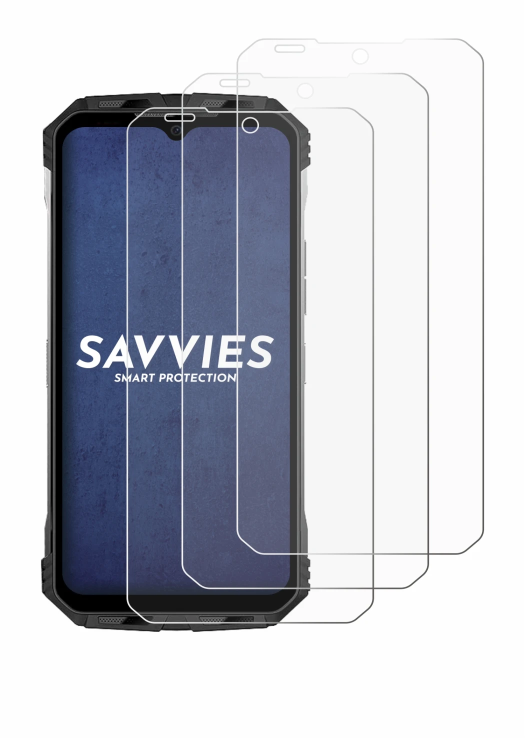 Imagen del dispositivo Doogee S110 con una amplia variedad de protectores de pantalla.