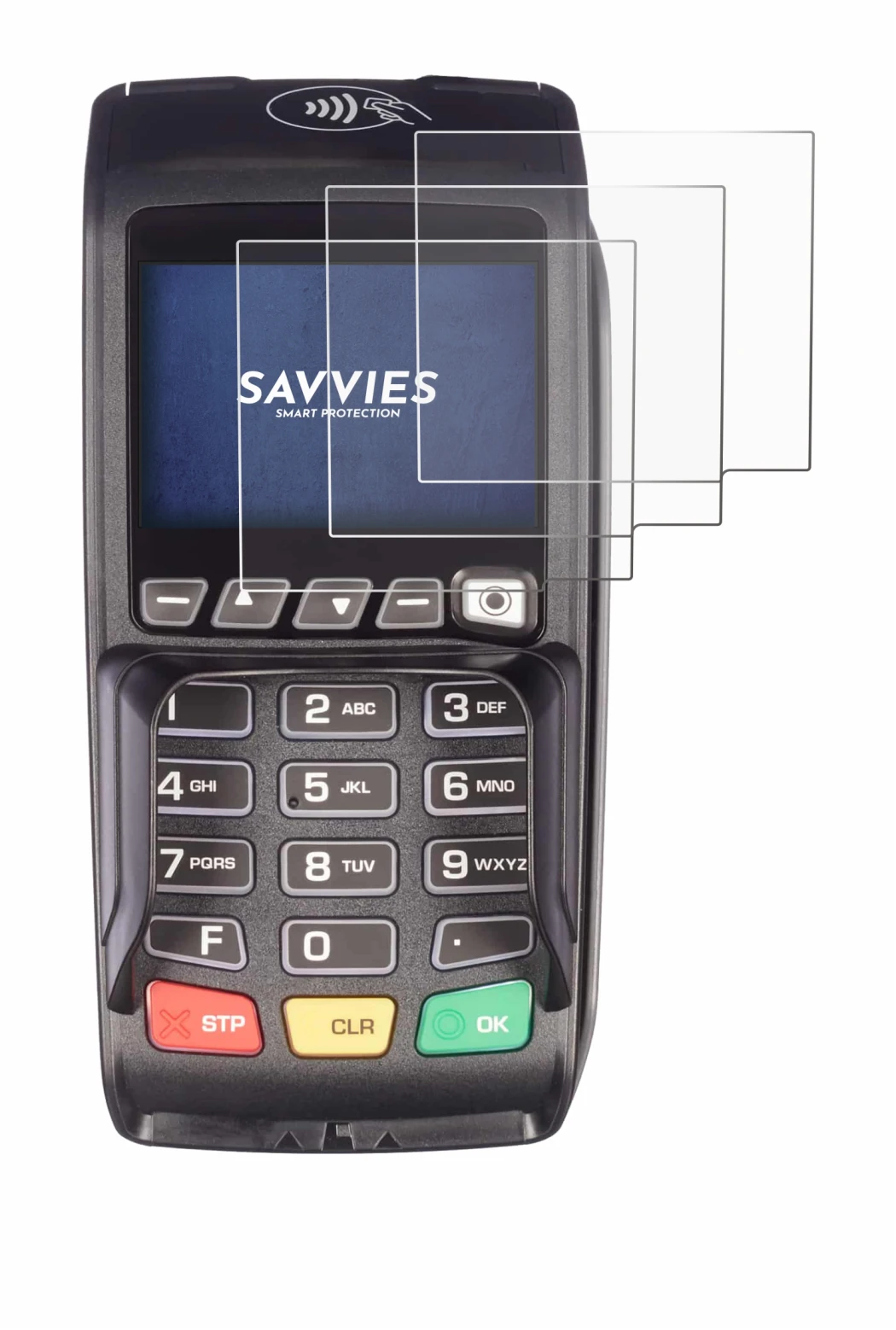 Imagen del dispositivo ingenico Desk/3500 con una amplia variedad de protectores de pantalla.