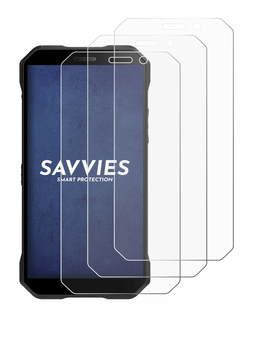Imagen del dispositivo Doogee S61 Pro con una amplia variedad de protectores de pantalla.
