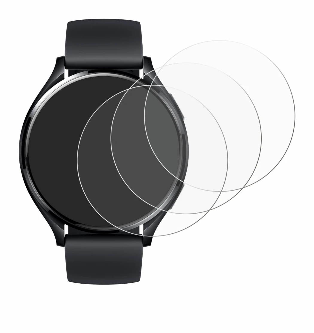 Imagen del dispositivo Xiaomi Watch 2 con una amplia variedad de protectores de pantalla.