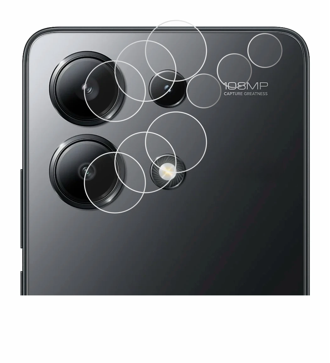 Imagen del dispositivo Xiaomi Redmi Note 13 4G (SÓLO Cámara) con una amplia variedad de protectores de pantalla.