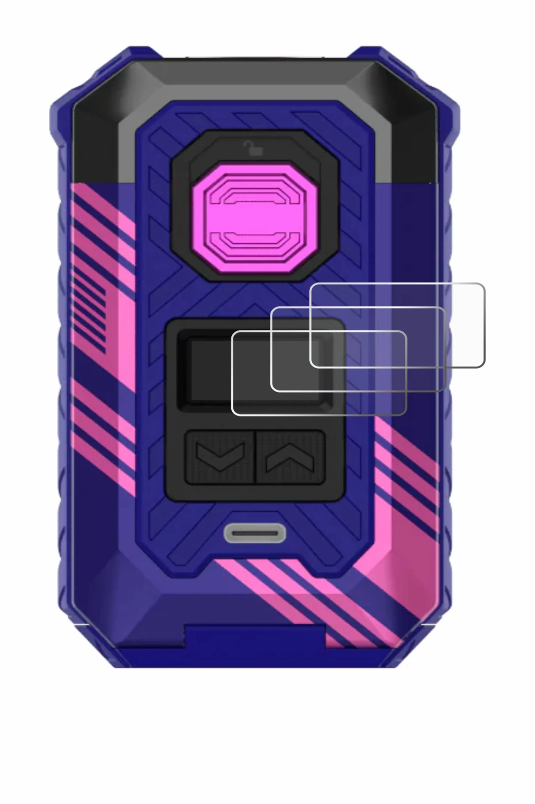 Imagen del dispositivo Vaporesso Armour Max con una amplia variedad de protectores de pantalla.