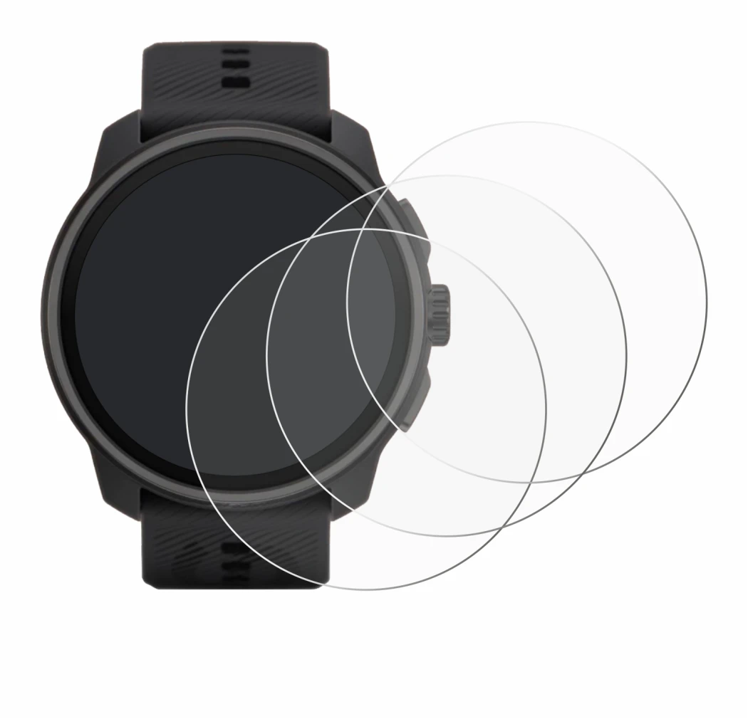 Imagen del dispositivo Suunto Race S con una amplia variedad de protectores de pantalla.