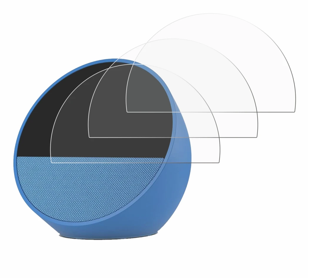 Imagen del dispositivo Amazon Echo Spot 2024 con una amplia variedad de protectores de pantalla.