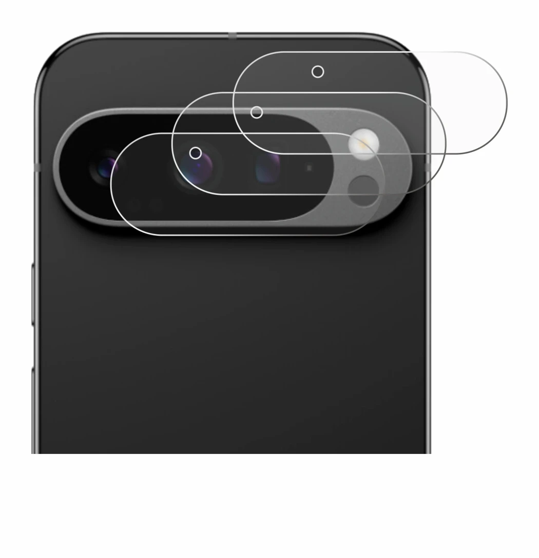 Imagen del dispositivo Google Pixel 9 Pro (SÓLO Cámara) con una amplia variedad de protectores de pantalla.