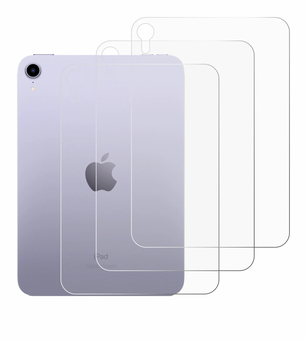 Imagen del dispositivo Apple iPad Mini 7 WiFi 2024 (Trasero) con una amplia variedad de protectores de pantalla.