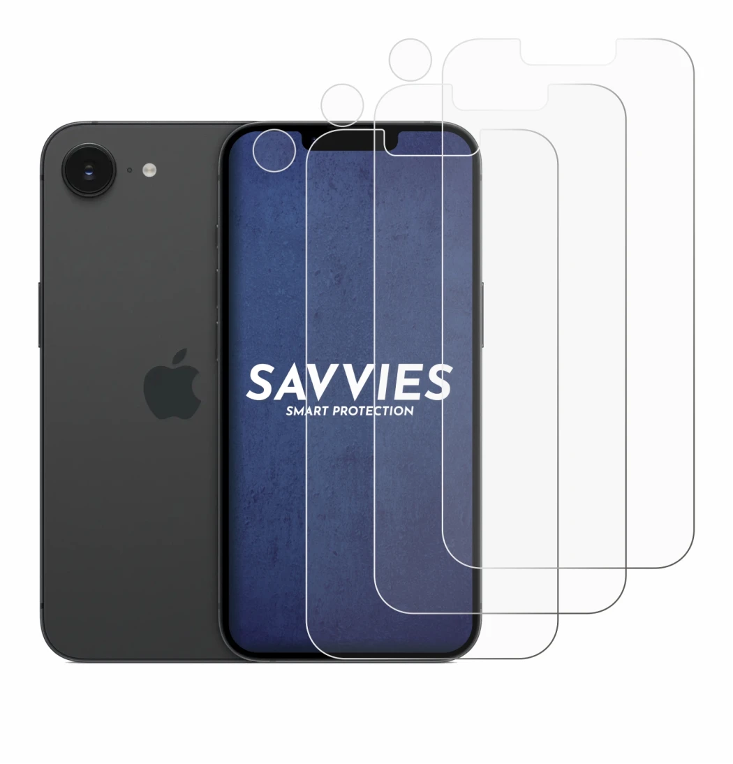 Imagen del dispositivo Apple iPhone 16e (Frontal+Cámara) con una amplia variedad de protectores de pantalla.