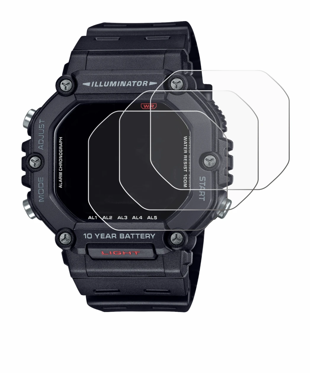 Imagen del dispositivo Casio AE-1600H con una amplia variedad de protectores de pantalla.