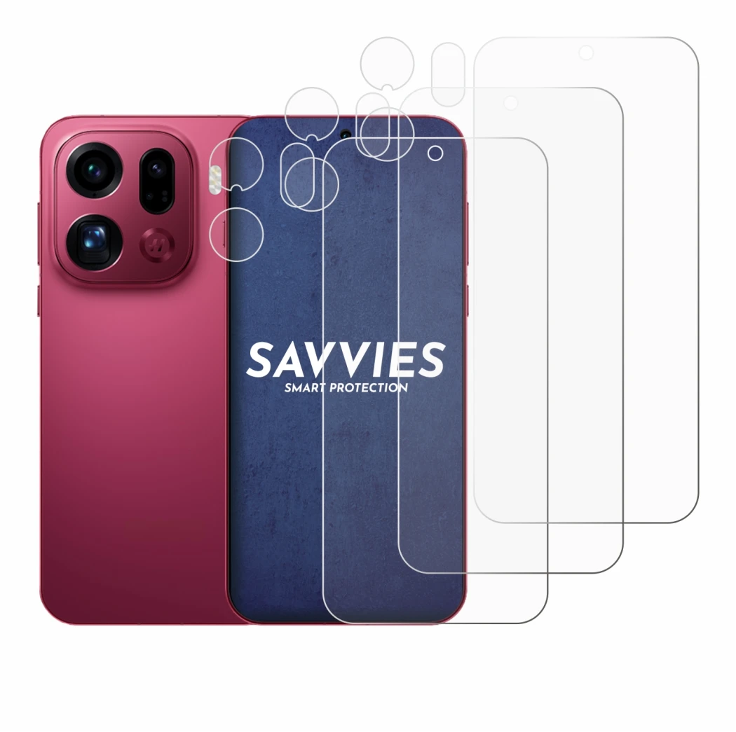 Imagen del dispositivo Oppo Find X9 Pro (Frontal+Cámara) con una amplia variedad de protectores de pantalla.