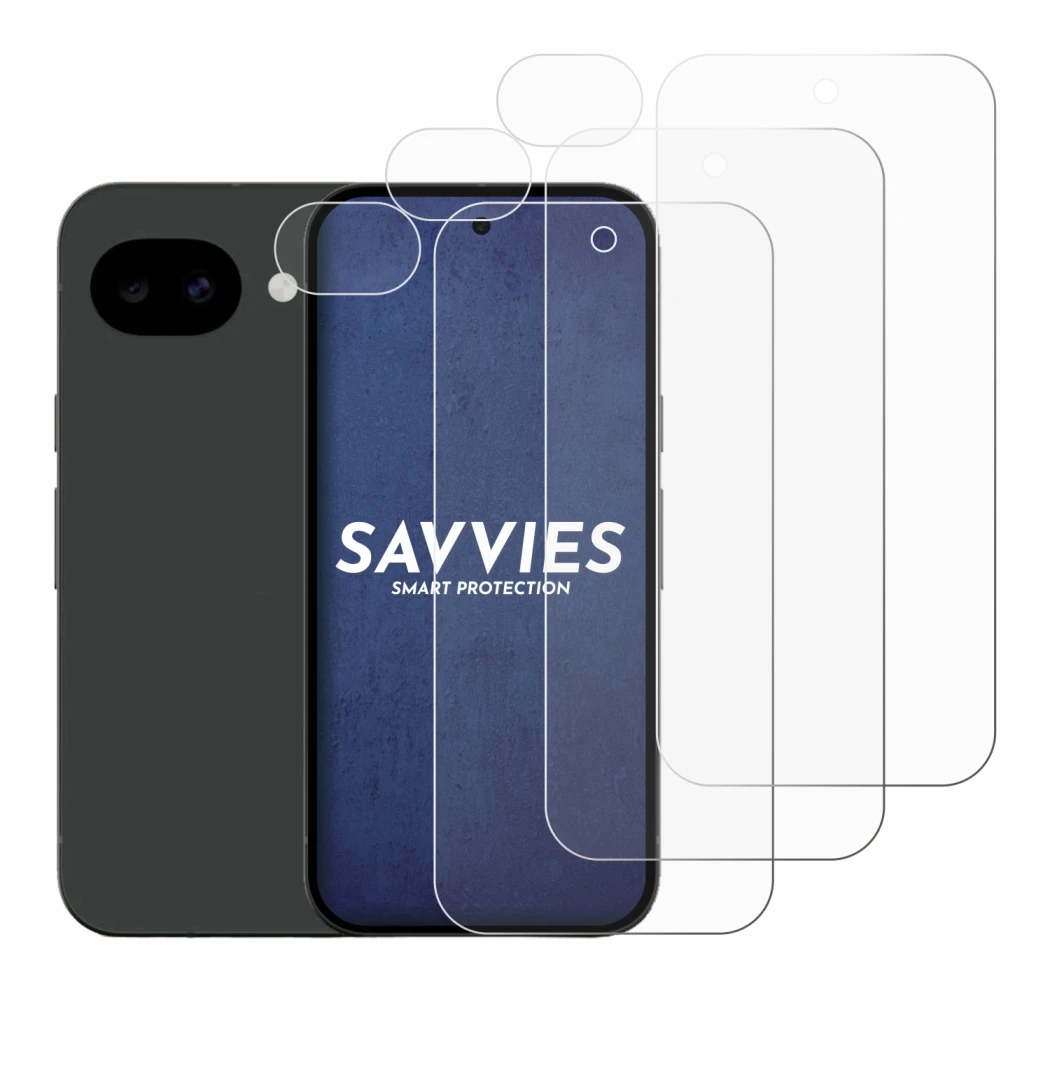 Imagen del dispositivo Google Pixel 10a (Frontal+Cámara) con una amplia variedad de protectores de pantalla.