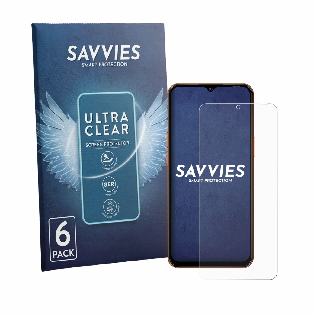 Parte frontal de un envase de producto con el logotipo de la marca Savvies. Al lado se muestra el dispositivo Oscal Flat 3C co